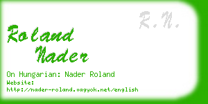 roland nader business card